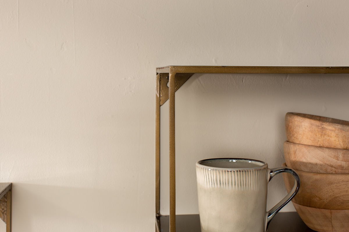 Étagère en fer Meghana avec crochets - Large