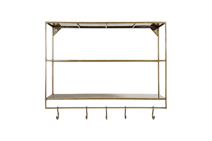 Étagère en fer Meghana avec crochets - Large