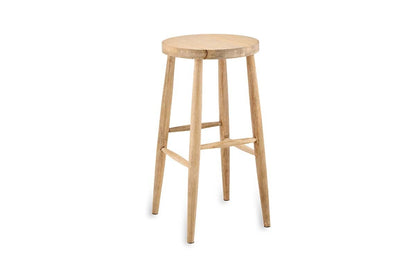 Tabouret de bar rond en bois de manguier Mengwi - Naturel