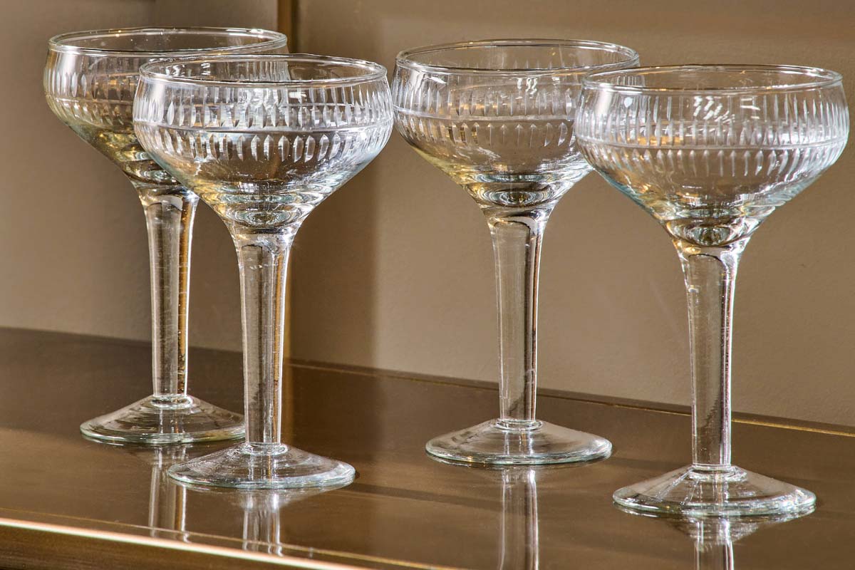 Verres à champagne Mila - Transparents - (Lot de 4)