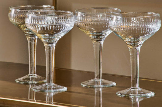 Verres à champagne Mila - Transparents - (Lot de 4)