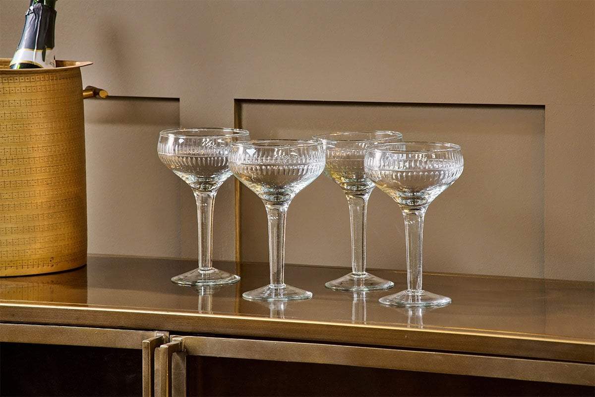 Verres à champagne Mila - Transparents - (Lot de 4)