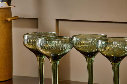 Verres à champagne Mila - Émeraude foncée - (Lot de 4)