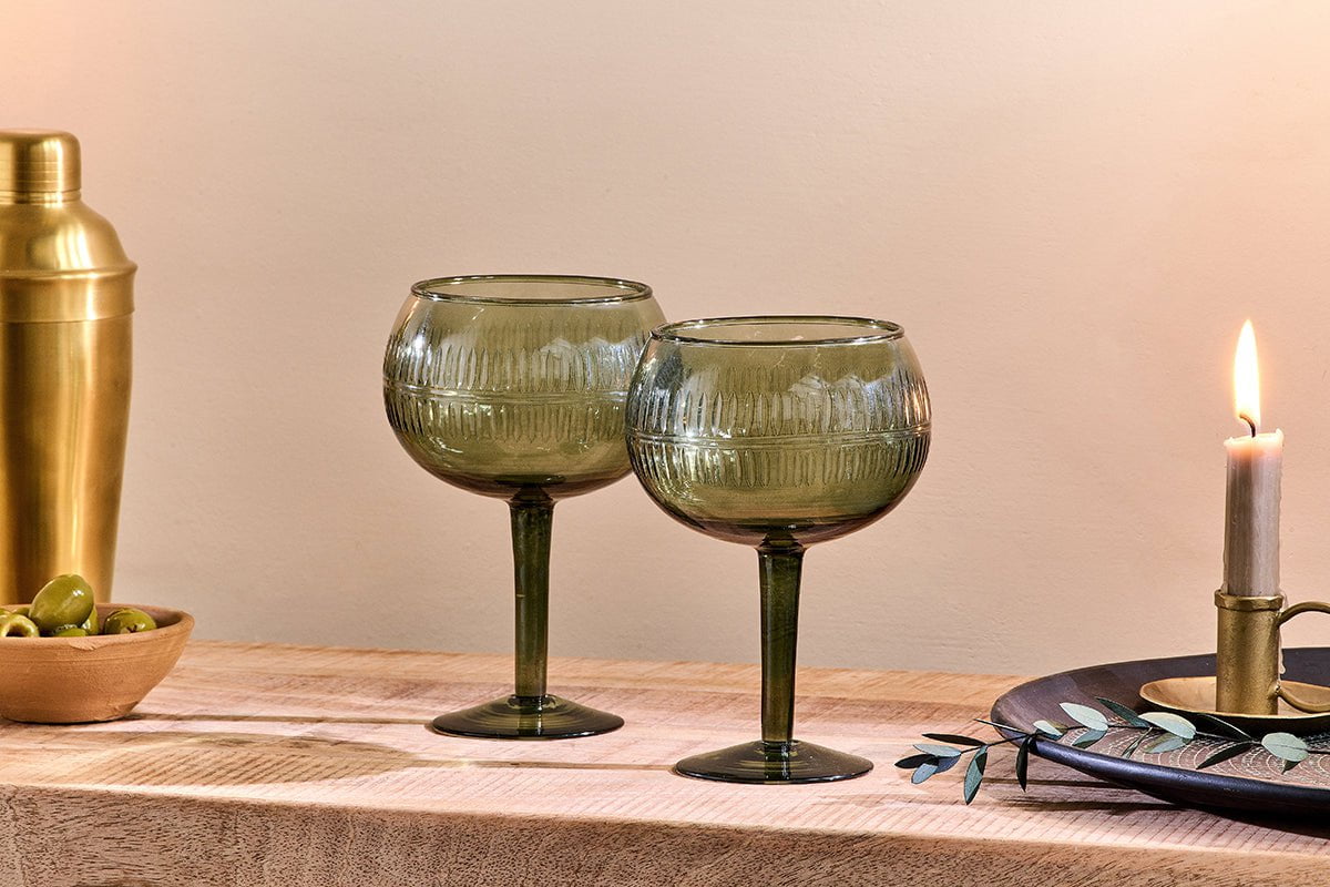 Verre à gin Mila - Émeraude foncée - (Lot de 2)