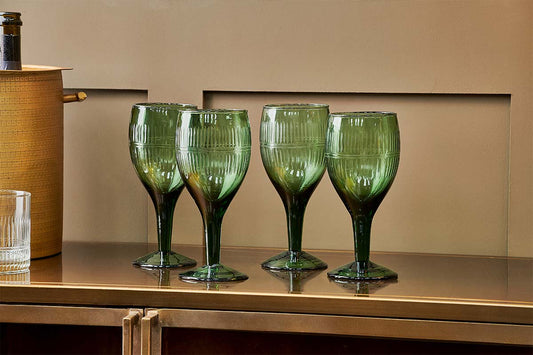 Verre à vin Mila - Émeraude foncée (Lot de 4)
