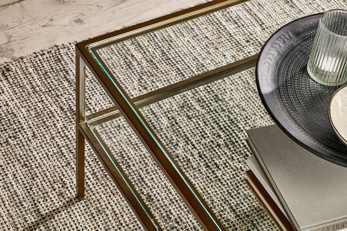 Table basse Nakuru en fer et verre