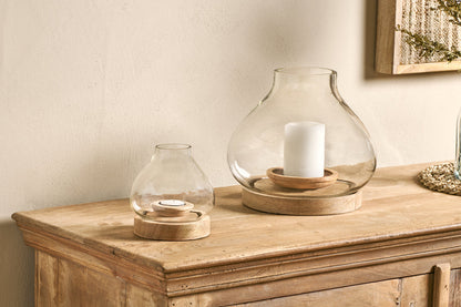 Lanterne en bois de manguier Naryla - Naturel