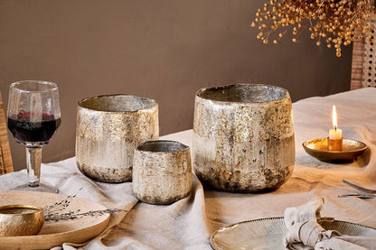 Bougie chauffe-plat en verre recyclé Nimit