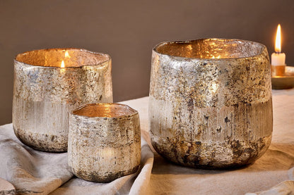 Bougie chauffe-plat en verre recyclé Nimit