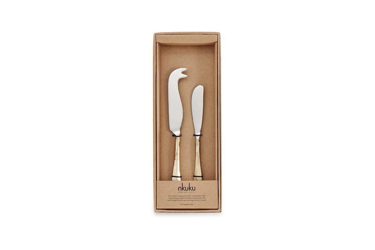 Ensemble de couteaux à fromage et à beurre Osko - Or brossé (lot de 2)
