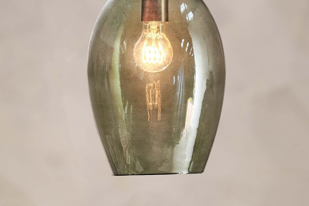 Suspension Otoro en verre recyclé - Verte - Grand ovale