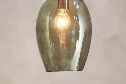 Suspension Otoro en verre recyclé - Verte - Grand ovale