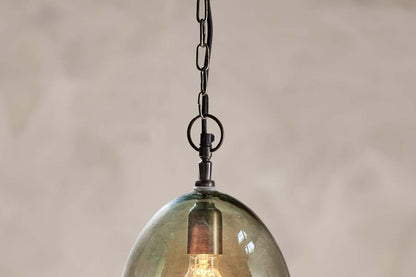 Suspension Otoro en verre recyclé - Verte - Grand ovale