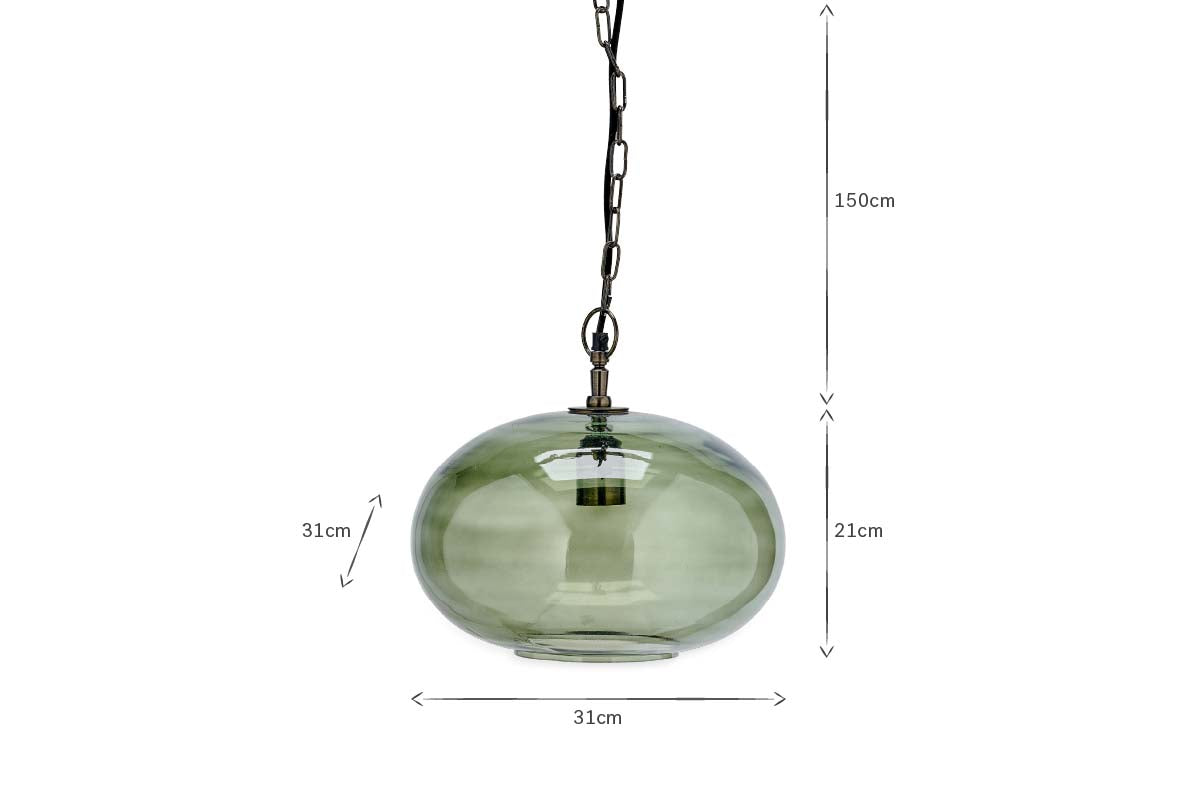 Pendentif Otoro en verre recyclé - Vert - Petit rond