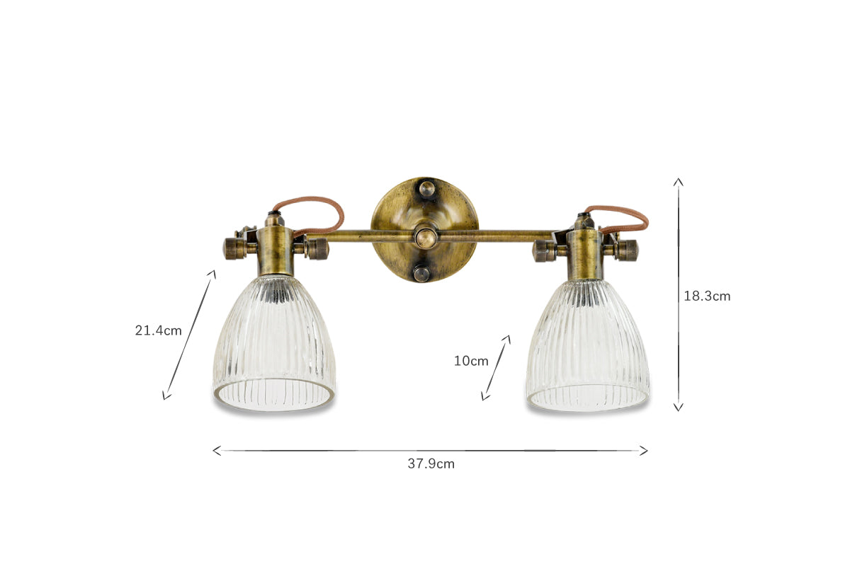 Applique murale double en verre recyclé Rarni