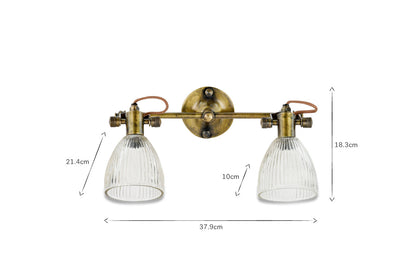 Applique murale double en verre recyclé Rarni