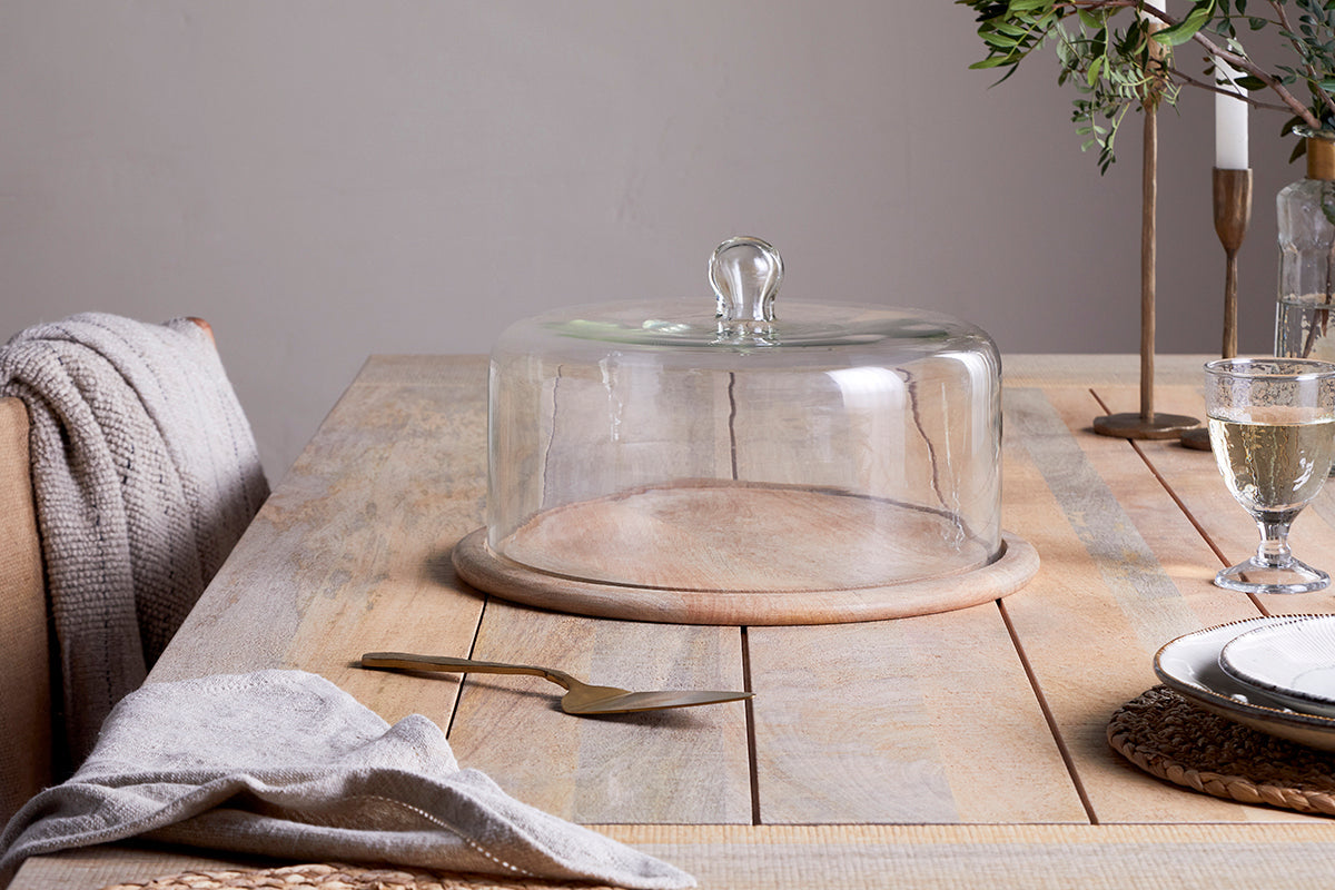 Cloche à gâteau en verre recyclé