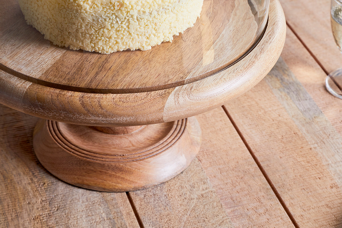 Présentoir à gâteaux en forme de cloche en verre recyclé