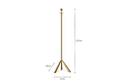 Lampadaire trépied en métal Sahhil - Laiton antique