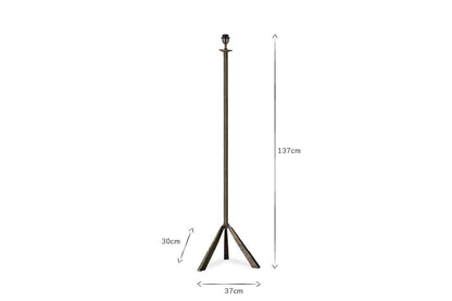 Lampadaire trépied en métal Sahhil - Bronze antique