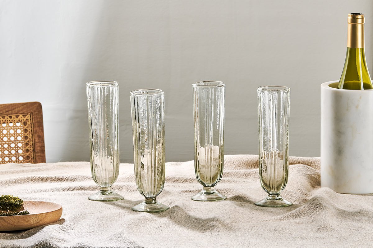 Verres à champagne Sigiri - Transparents - (Lot de 4)