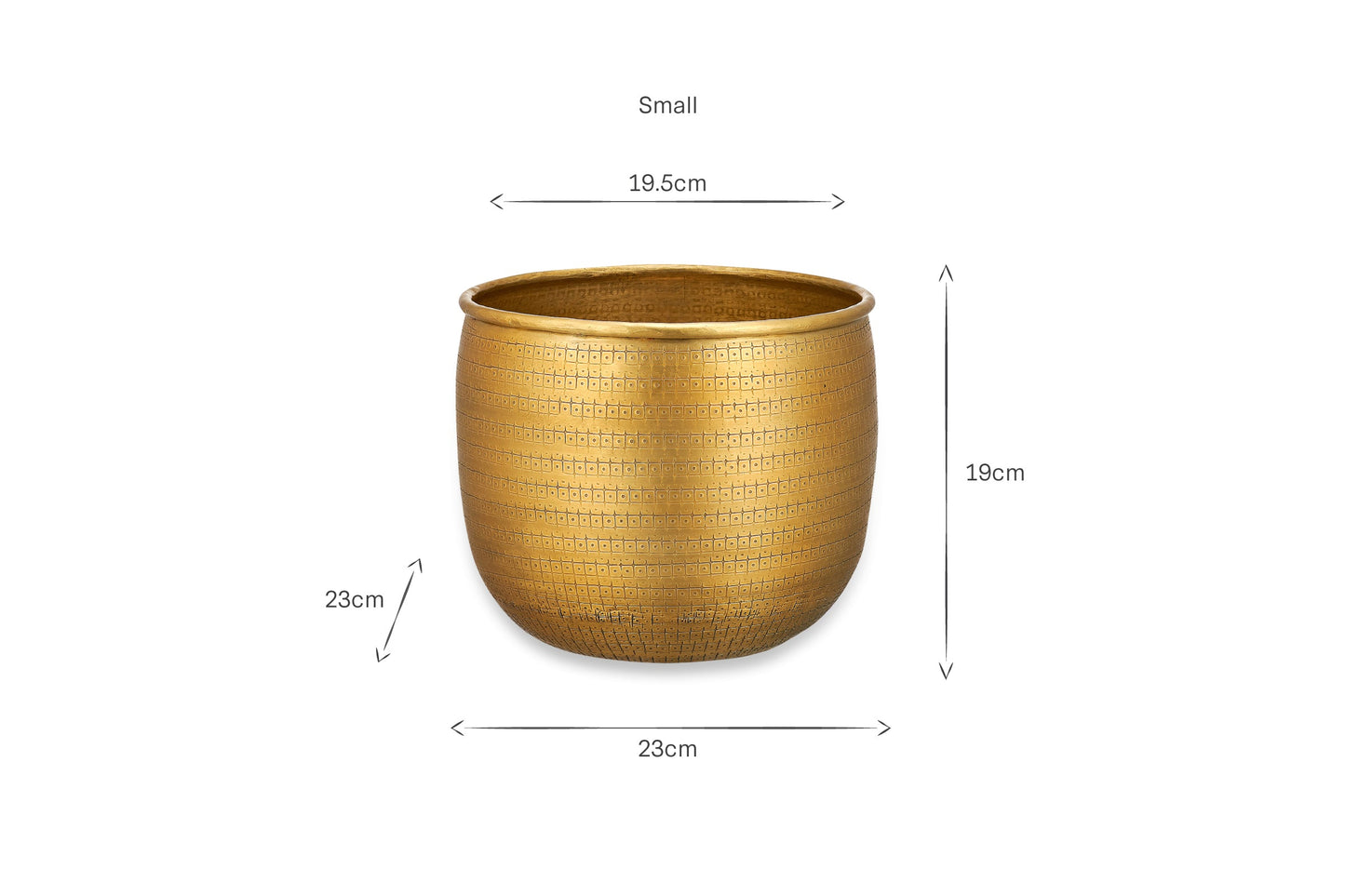 Jardinière gravée Tembesi - Laiton antique