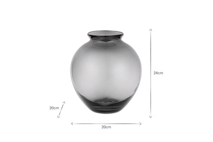 Vase en verre Vanita - Gris fumé - Large
