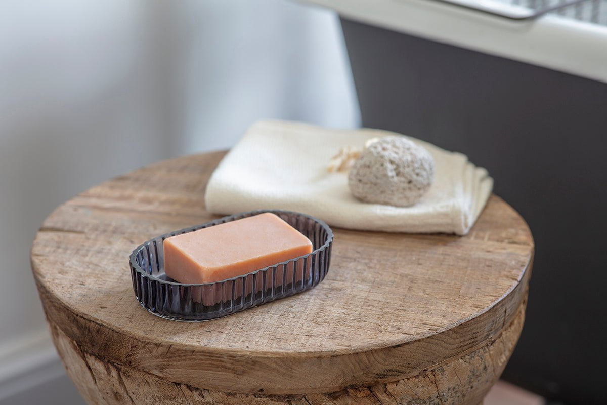 Porte-savon en verre recyclé Valeska