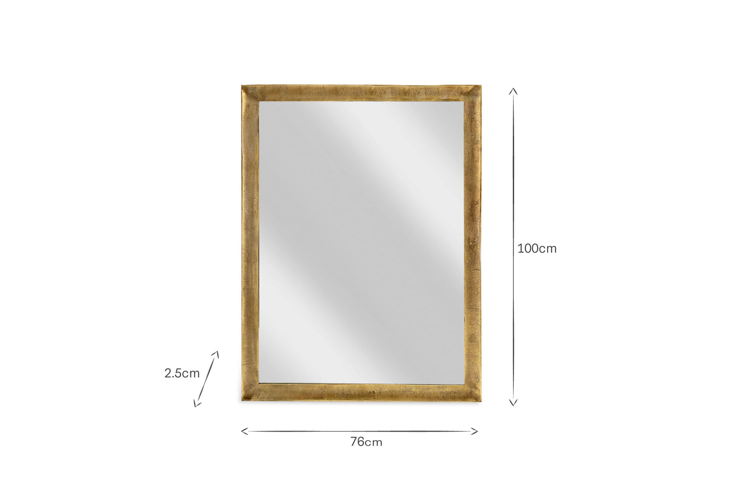 Miroir rectangulaire Yadur - Laiton antique - Grand