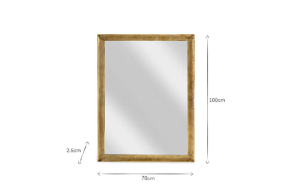 Miroir rectangulaire Yadur - Laiton antique - Grand