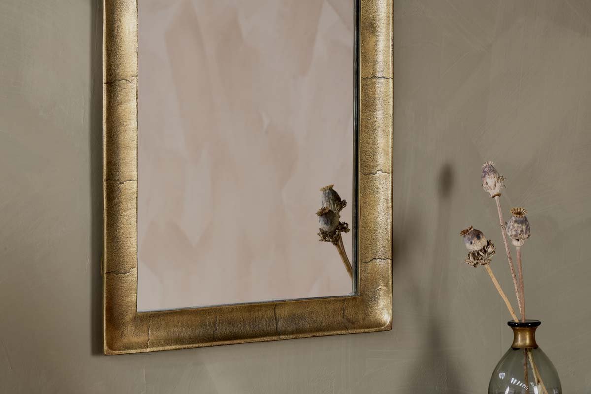 Miroir rectangulaire Yadur - Laiton antique - Petit