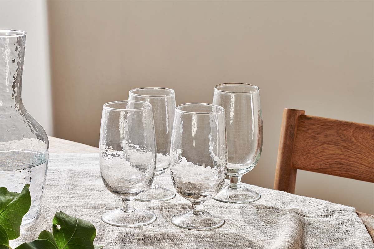 Verre martelé Yala - Transparent (Lot de 4)