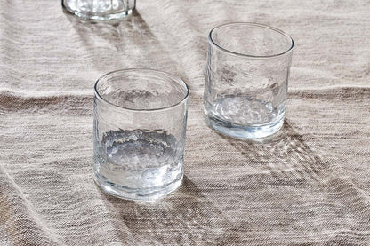 Gobelets martelés Yala - Verre transparent (Lot de 4)