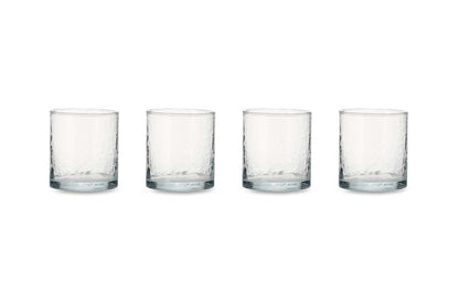 Gobelets martelés Yala - Verre transparent (Lot de 4)