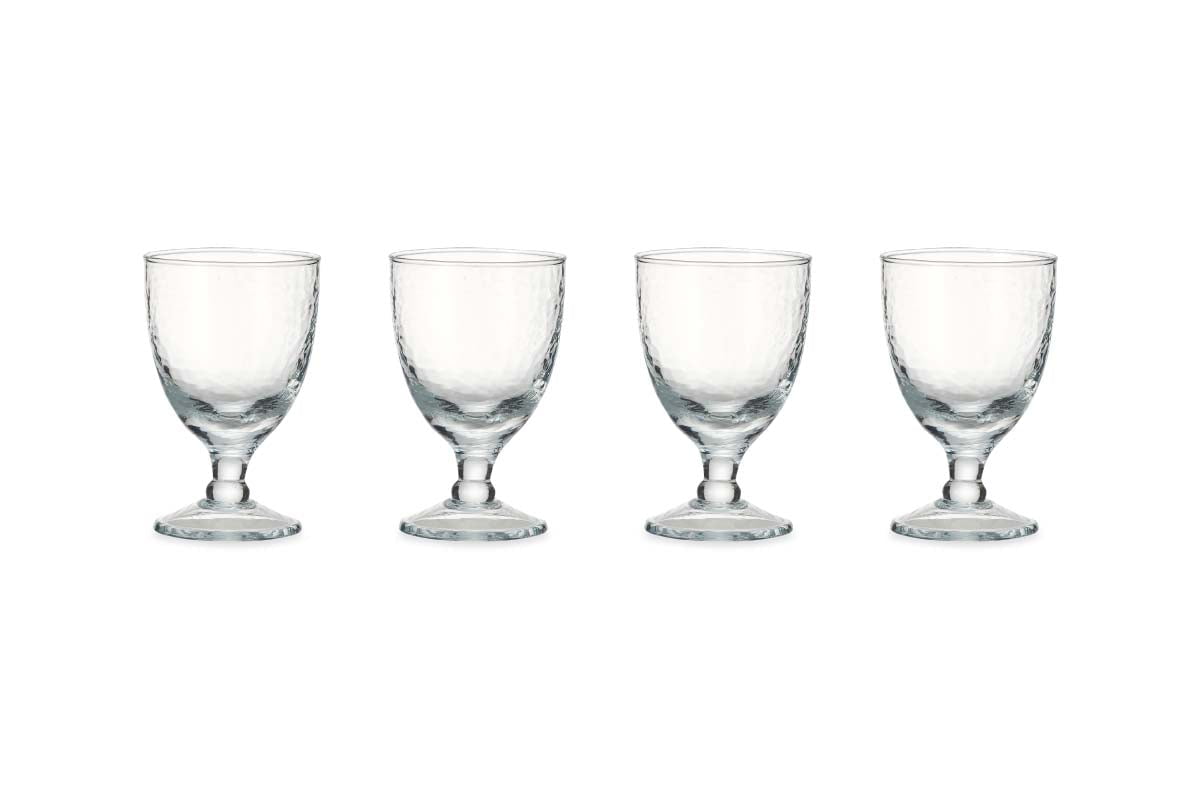 Verres à vin martelés Yala - Verre transparent (lot de 4)