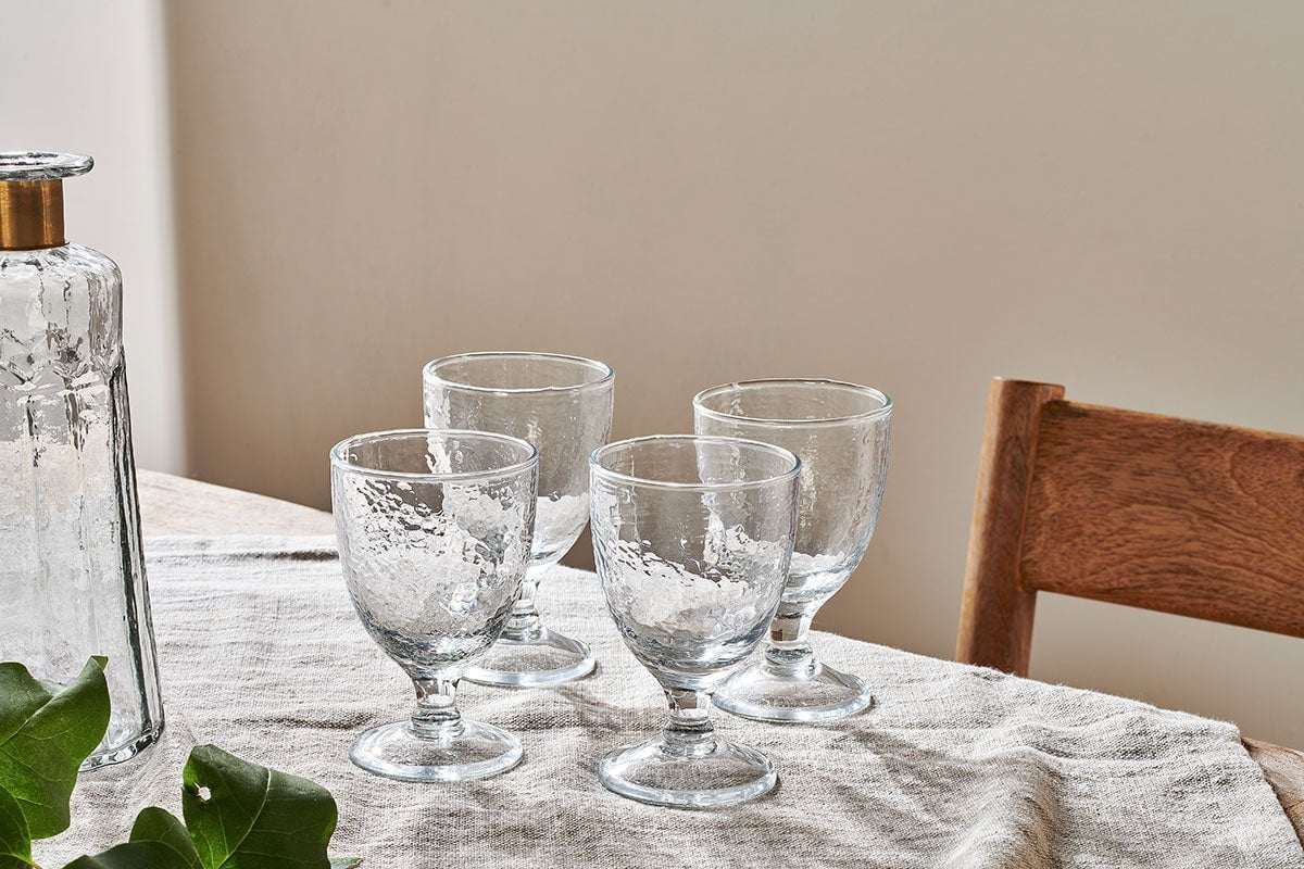 Verres à vin martelés Yala - Verre transparent (lot de 4)