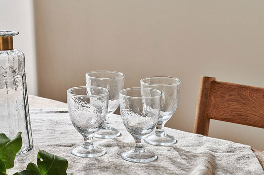 Verres à vin martelés Yala - Verre transparent (lot de 4)