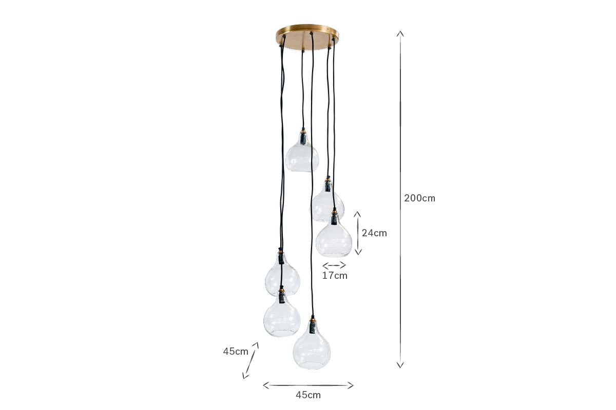 Suspension Ziva Statement en verre recyclé transparent