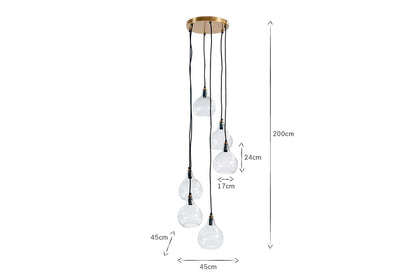 Suspension Ziva Statement en verre recyclé transparent