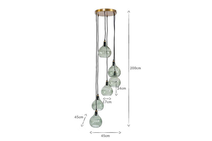 Suspension Ziva Statement en verre recyclé - Vert fumé