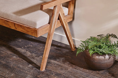 Canapé Nalrina en acacia et rotin